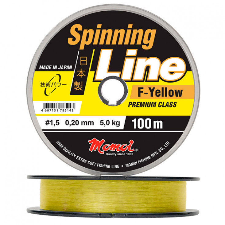 Momoi Spinning Line F-Yellow, флуоресцентная (0,16 мм, 3 кг, 100 м)