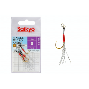 Крючки Saikyo SSMA SINGLE MICRO ASSIST №8 (4 шт) Крючки Saikyo SSMA SINGLE MICRO ASSIST №8 (4 шт)