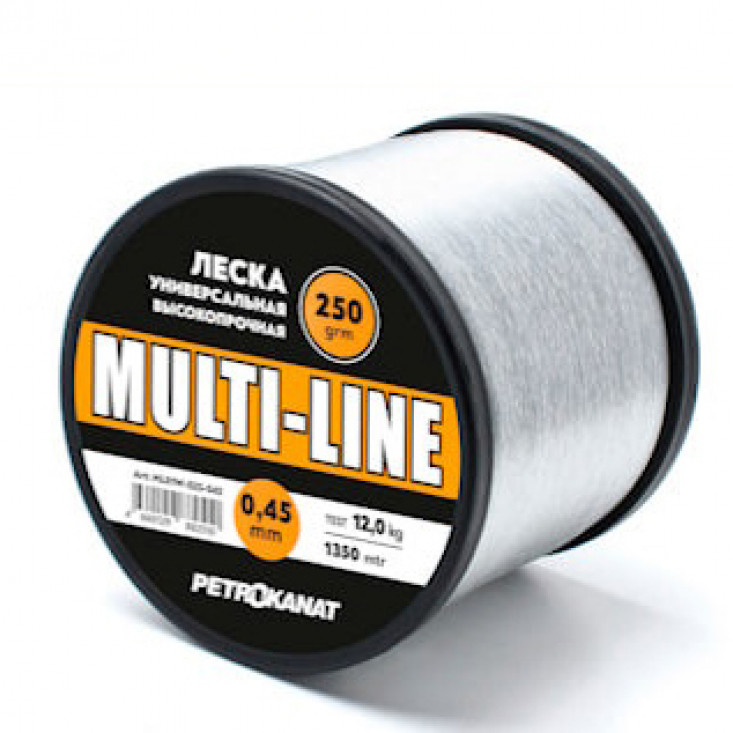 Леска универсальная Multi-Line 250 г, прозрачная (0,30 мм, 6 кг, 3050 м)
